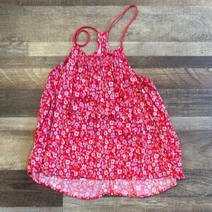 Red Floral Sleeveless Top